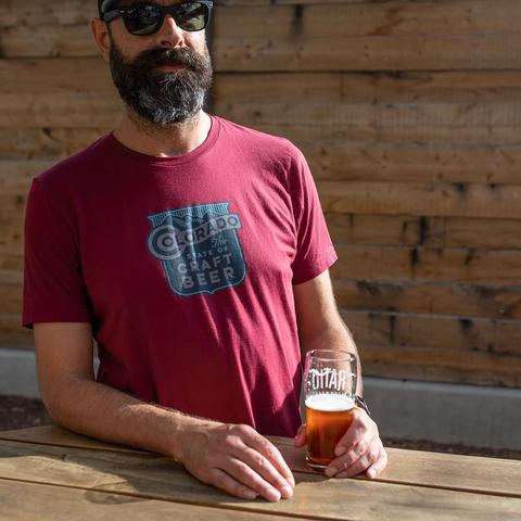 Mens State Of Craft Beer T-shirt - Cardinal
